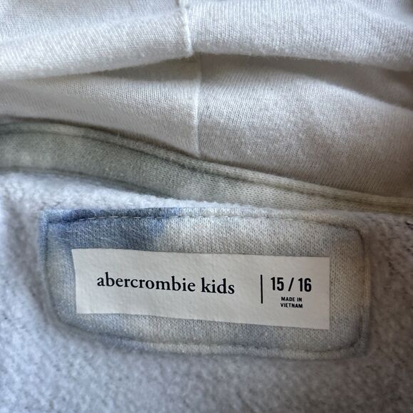 ABERCROMBIE AND FITCH BLUE TIE DYE HOODED SWEATSHIRT  SZ 15/16 - Picture 3 of 5